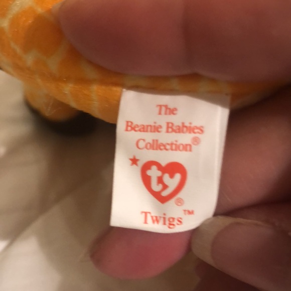 “Twigs” TY Beanie Baby, Orange and Brown Giraffe, Vintage Collectible 1995 - Picture 10 of 11